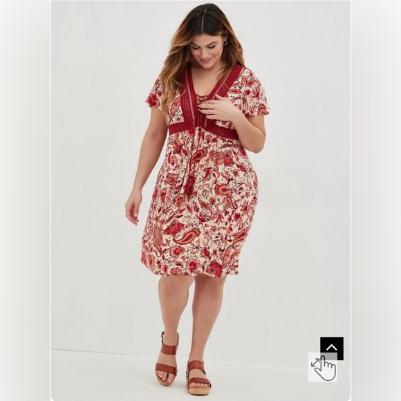 TORRID Mini Gauze Lace-Up Skater dress with pockets size 4X. - Picture 16 of 16